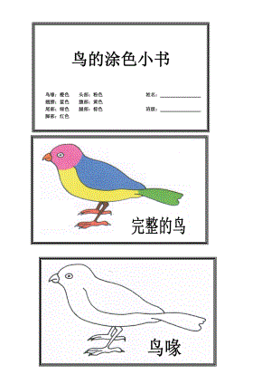 鸟的涂色小书作业