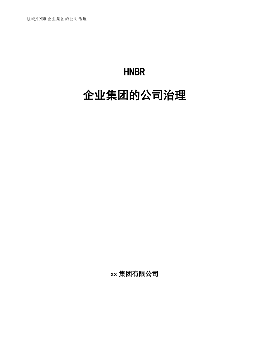 HNBR企业集团的公司治理_范文_第1页