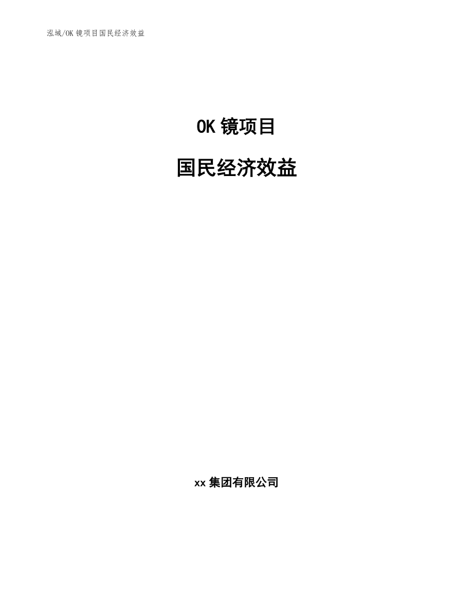 OK镜项目国民经济效益（范文）_第1页