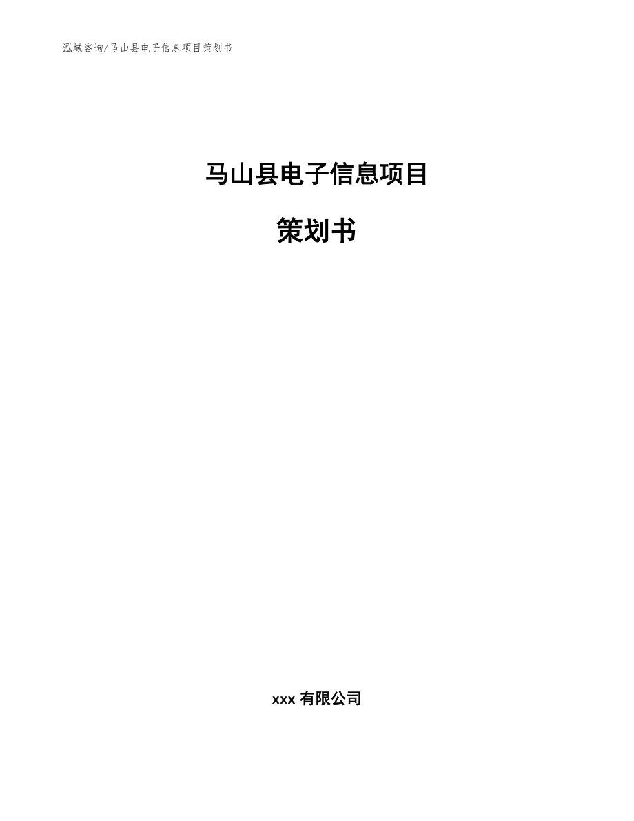 马山县电子信息项目策划书_第1页