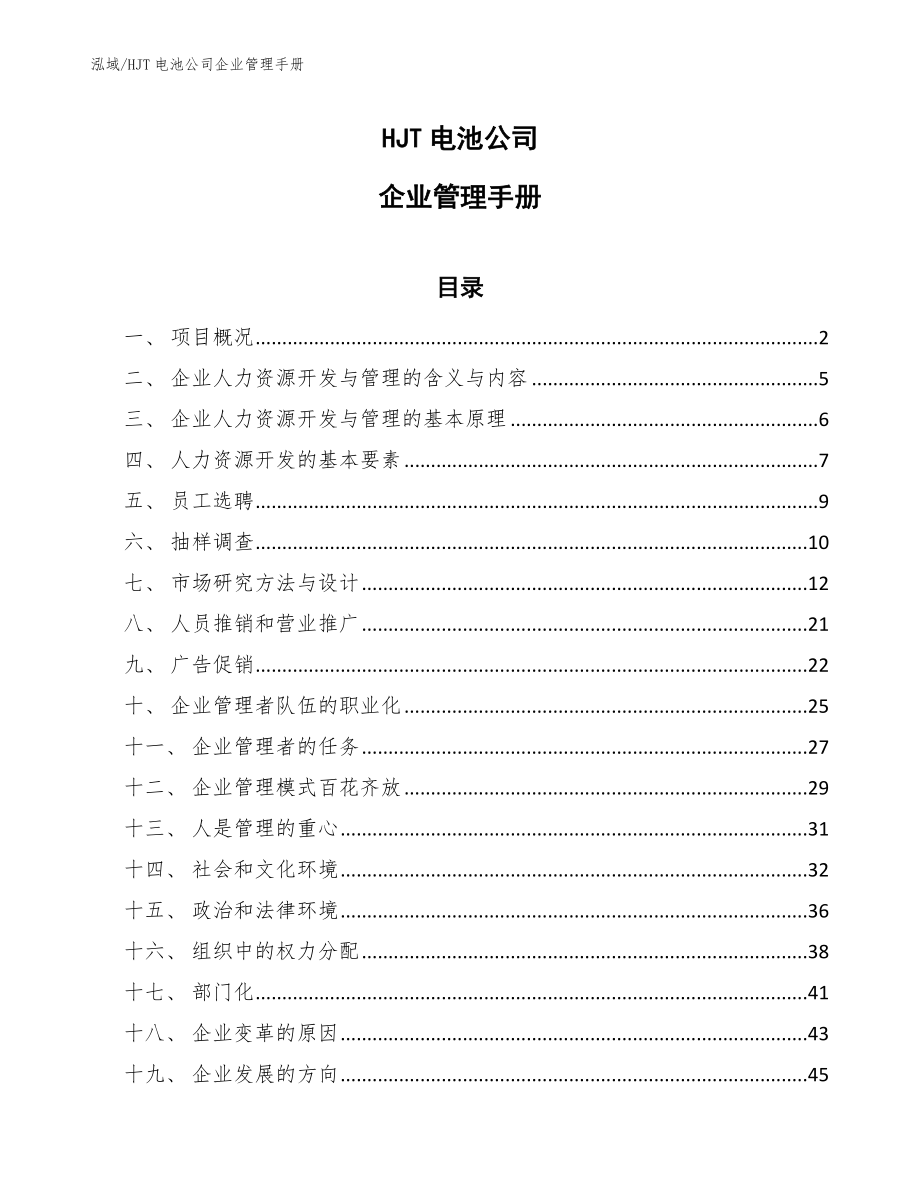 HJT电池公司企业管理手册（参考）_第1页