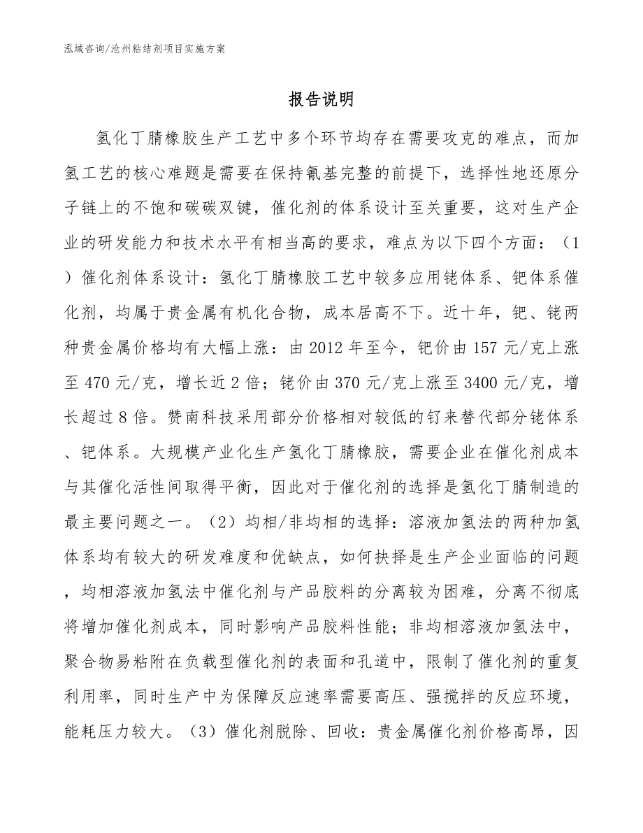 沧州粘结剂项目实施方案_第1页