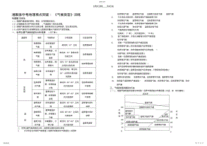 2022年湘教版中考地理難點(diǎn)突破《氣候類(lèi)型》訓(xùn)練