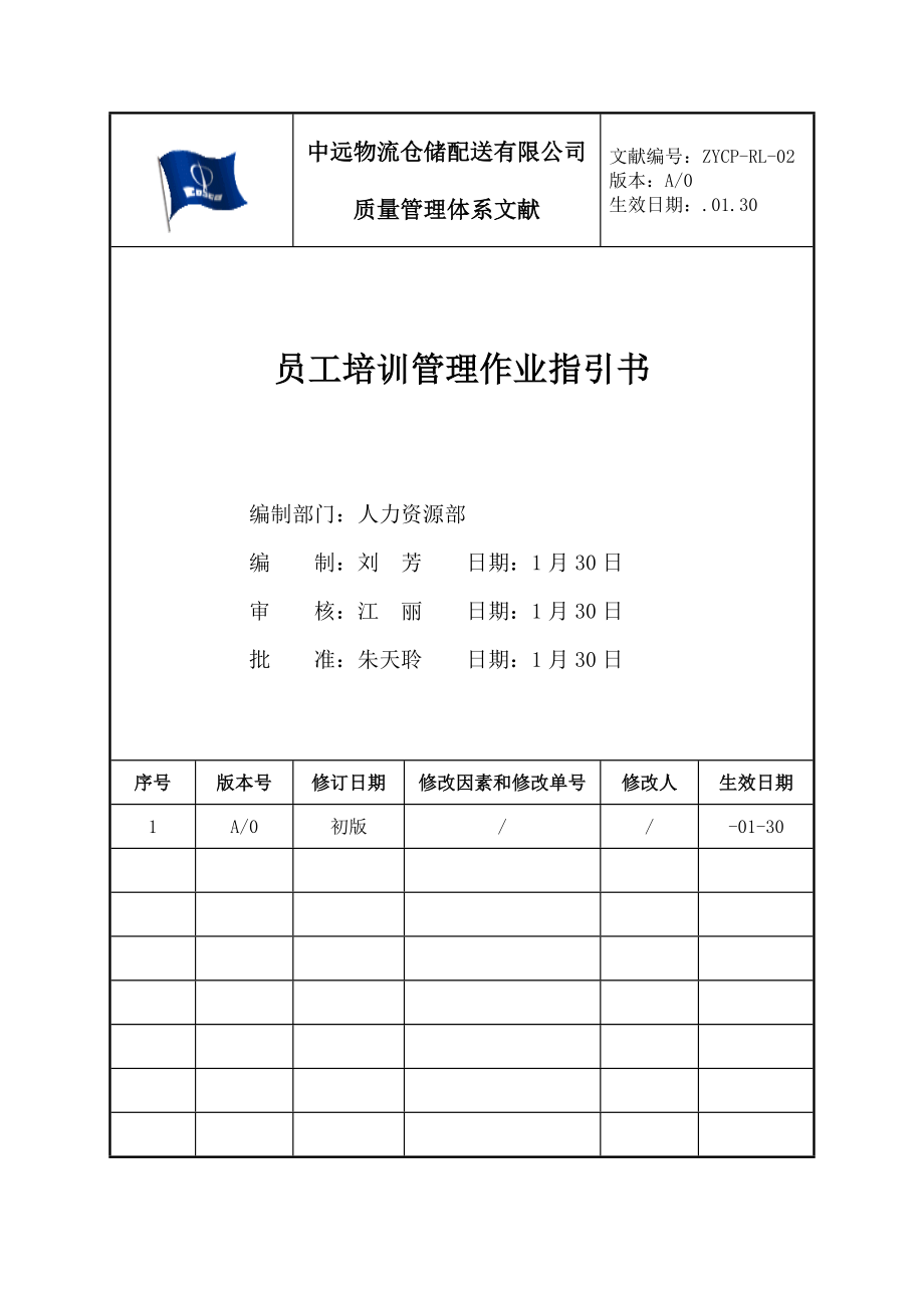 员工培训管理作业基础指导书_第1页