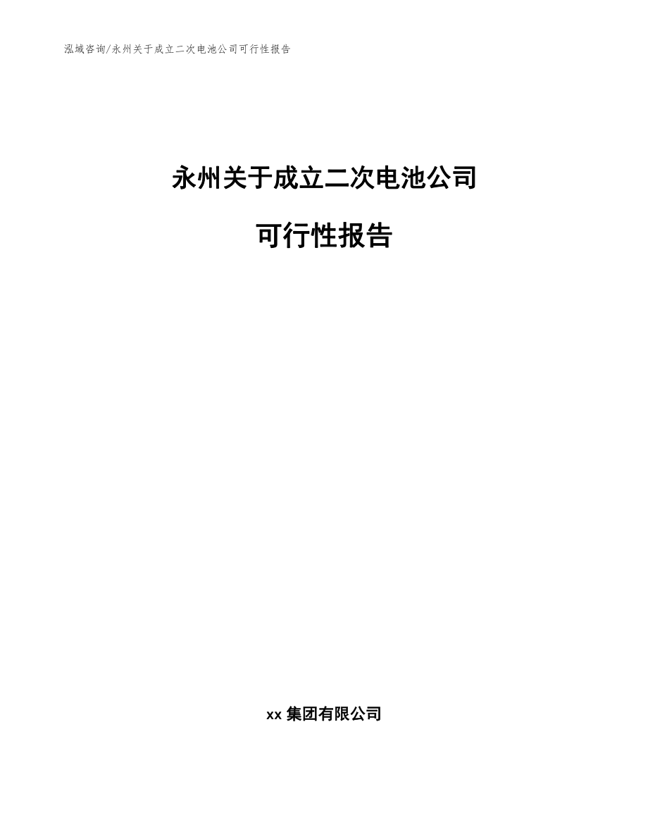 永州关于成立二次电池公司可行性报告参考模板_第1页