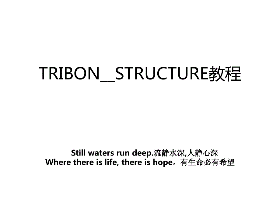 TRIBON__STRUCTURE教程_第1页