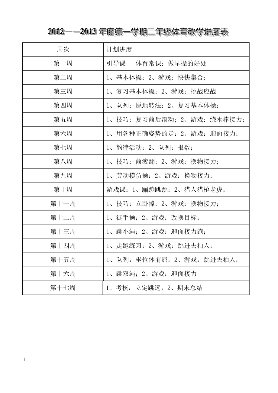 小学二年级体育教案 (3)_第1页