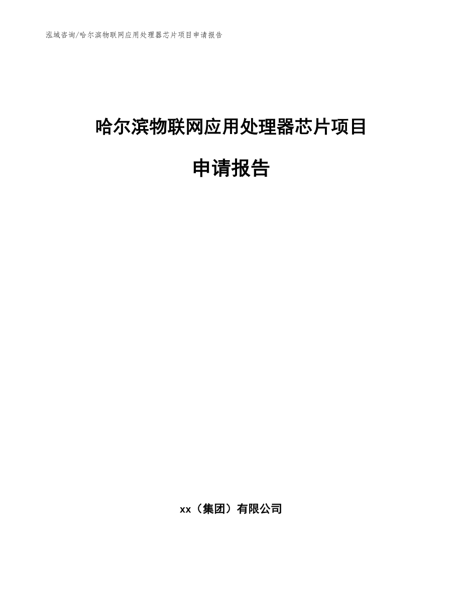 哈尔滨物联网应用处理器芯片项目申请报告_范文模板_第1页