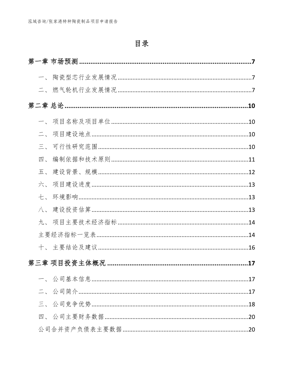 张家港特种陶瓷制品项目申请报告_第1页