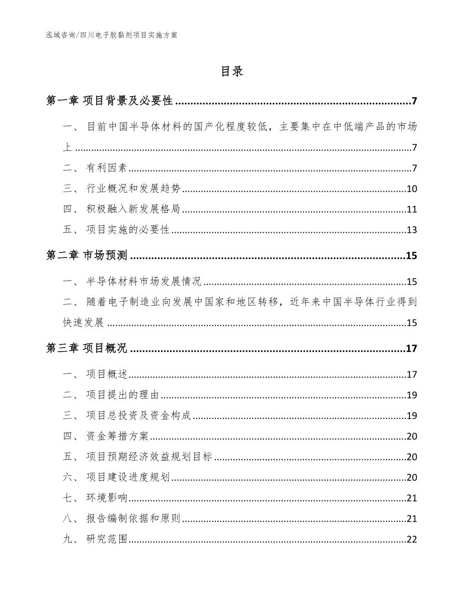 四川电子胶黏剂项目实施方案_第1页