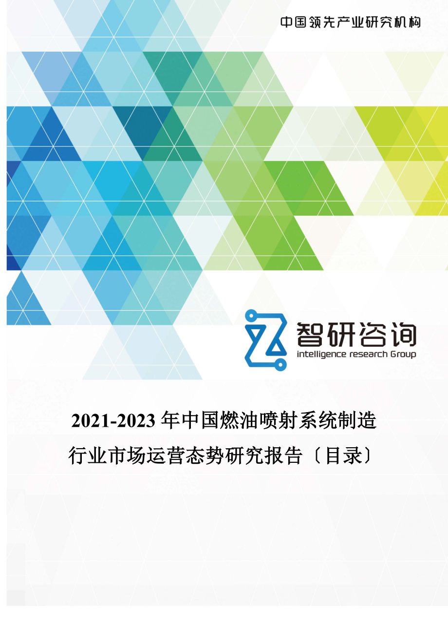 2023年中国燃油喷射系统制造行业市场运营态势研究报告目录_第1页