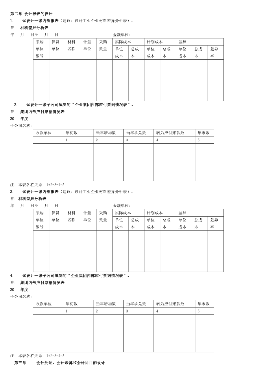 电大会计制度设计期末参考答案期末复习指导专用资料_第1页