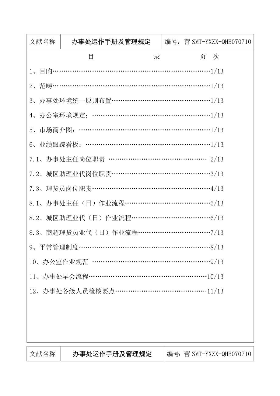 办事处运作标准手册及管理统一规定_第1页