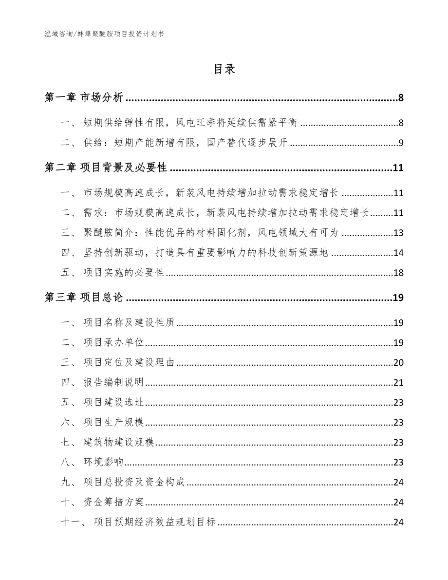 蚌埠聚醚胺项目投资计划书【范文模板】_第1页