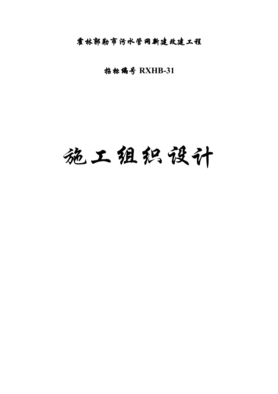 小区市政排水管网改造综合施工专题方案_第1页