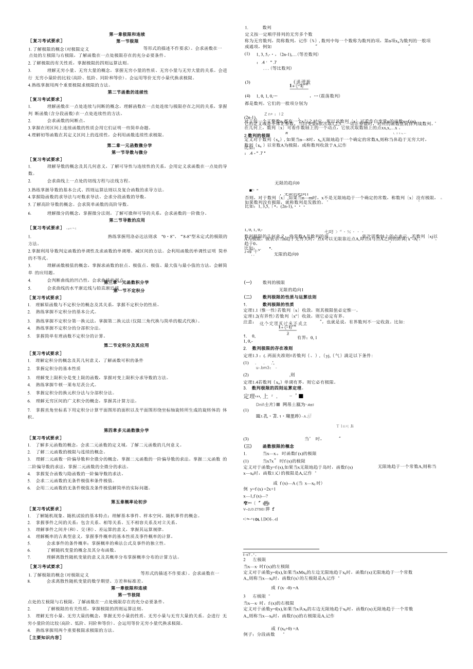 专升本高数复习资料_第1页