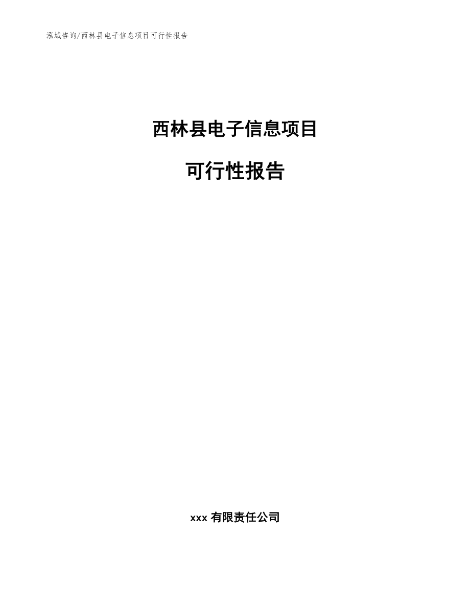 西林县电子信息项目可行性报告【参考范文】_第1页