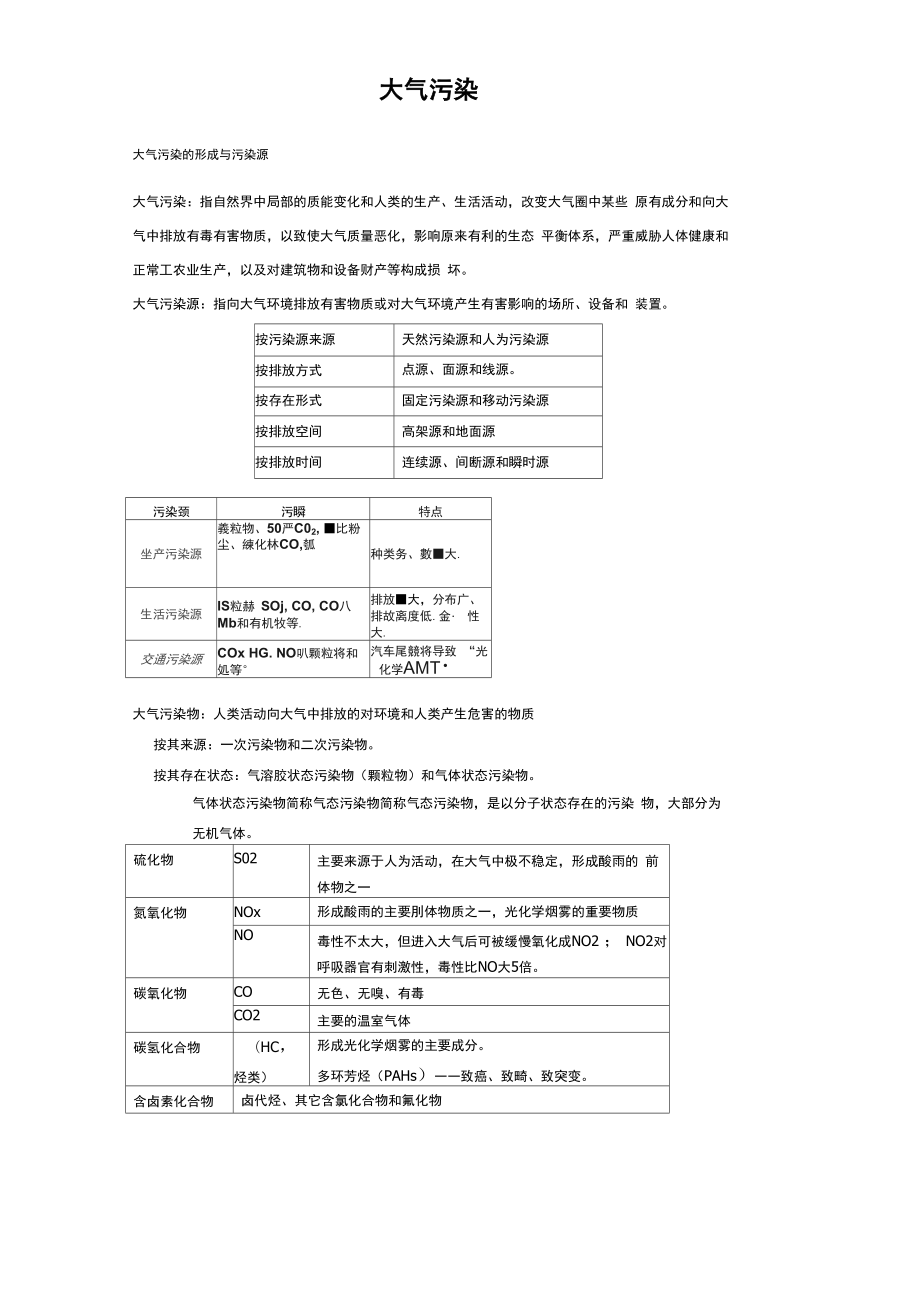 《环境学基础》大气污染复习资料_第1页