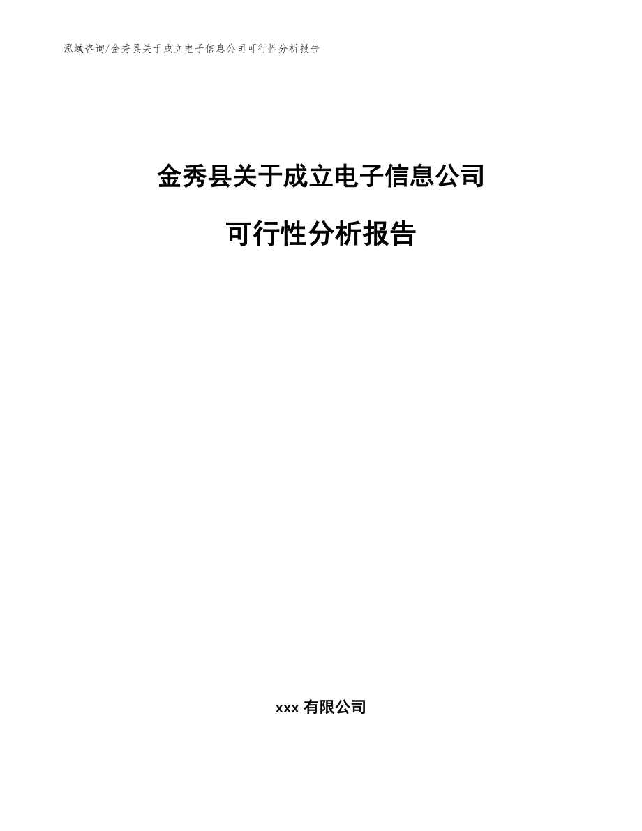 金秀县关于成立电子信息公司可行性分析报告_第1页