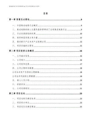 忻州传感网SoC芯片项目商业计划书（模板）