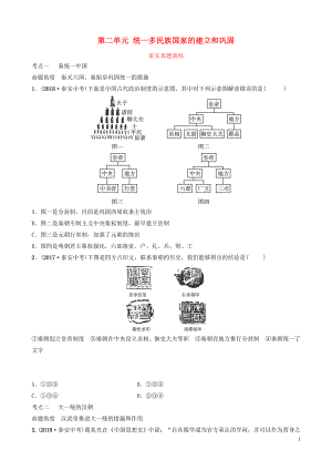 山東省泰安市2019年中考?xì)v史一輪復(fù)習(xí) 第二單元 統(tǒng)一多民族國家的建立和鞏固及西晉的短暫統(tǒng)一真題演練