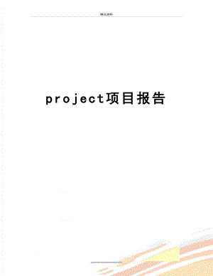 最新project项目报告