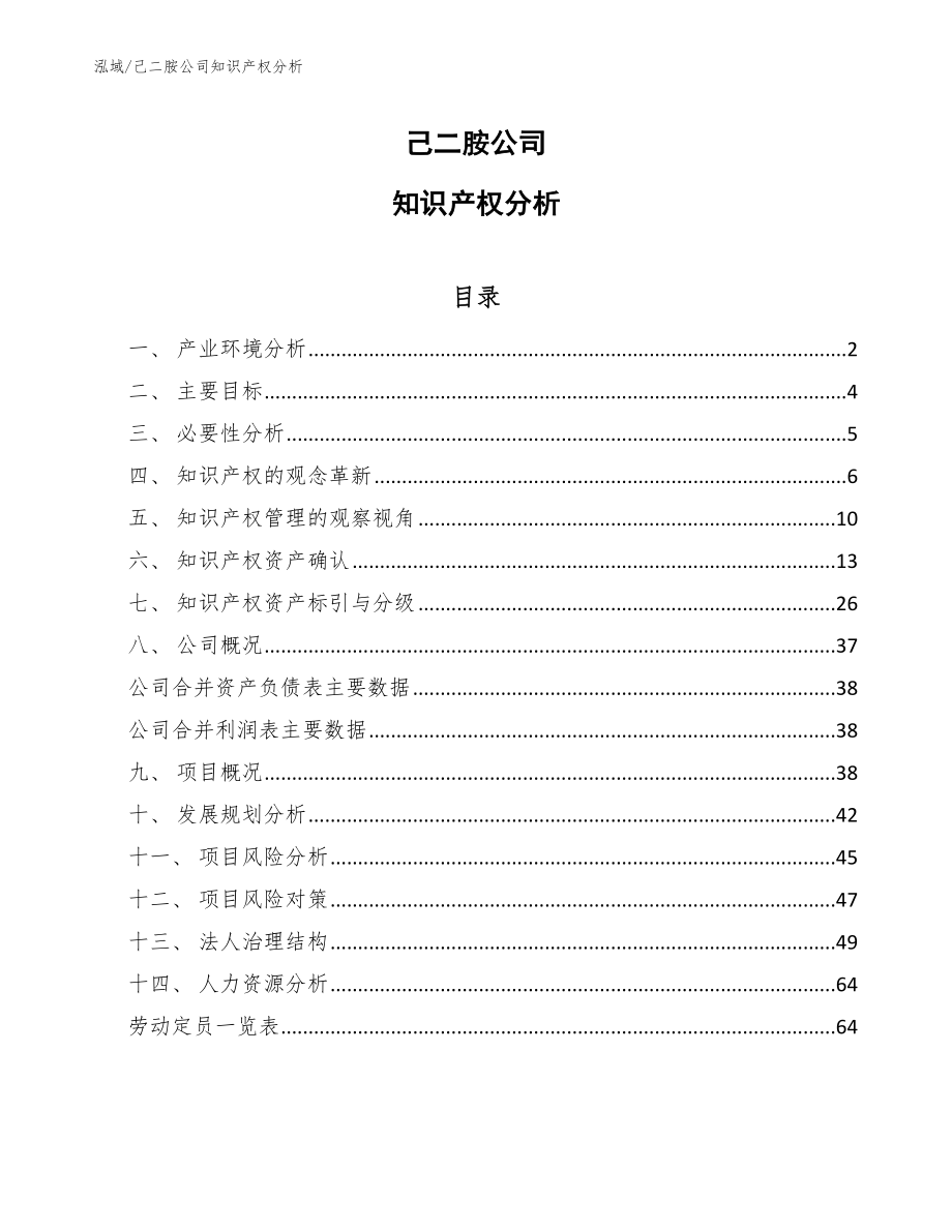 己二胺公司知识产权分析_第1页