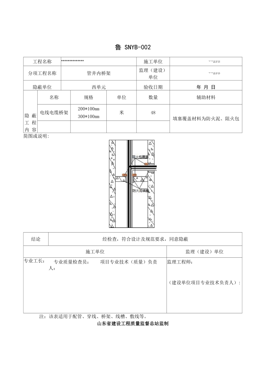 管道井桥架防火封堵隐蔽_第1页