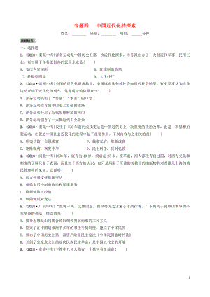 山東省泰安市2019年中考?xì)v史專題復(fù)習(xí) 專題四 中國近代化的探索練習(xí)