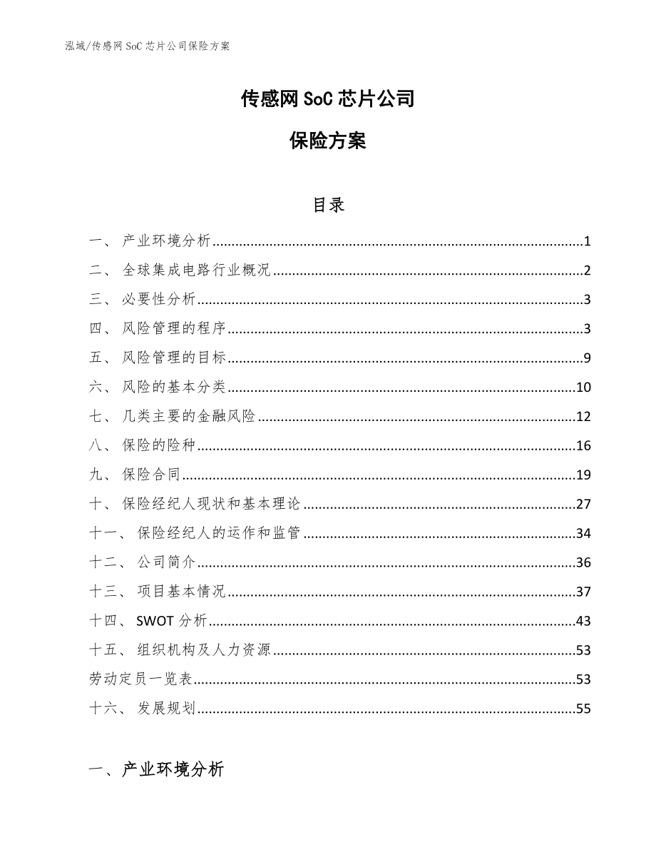 传感网SoC芯片公司保险方案【参考】_第1页