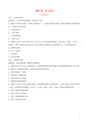 河南省2019年中考?xì)v史一輪復(fù)習(xí) 世界近代史 主題十四 步入近代真題演練