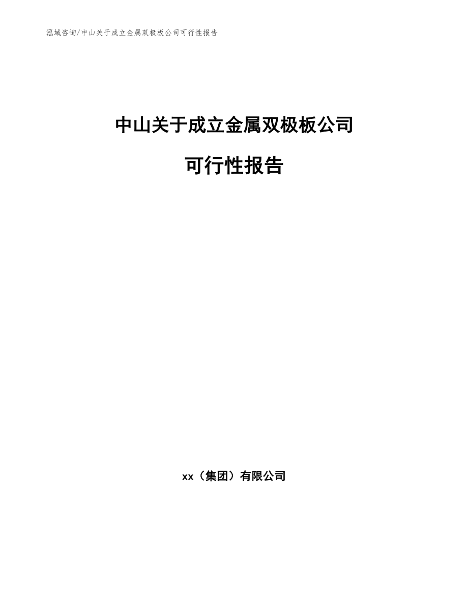中山关于成立金属双极板公司可行性报告（模板）_第1页
