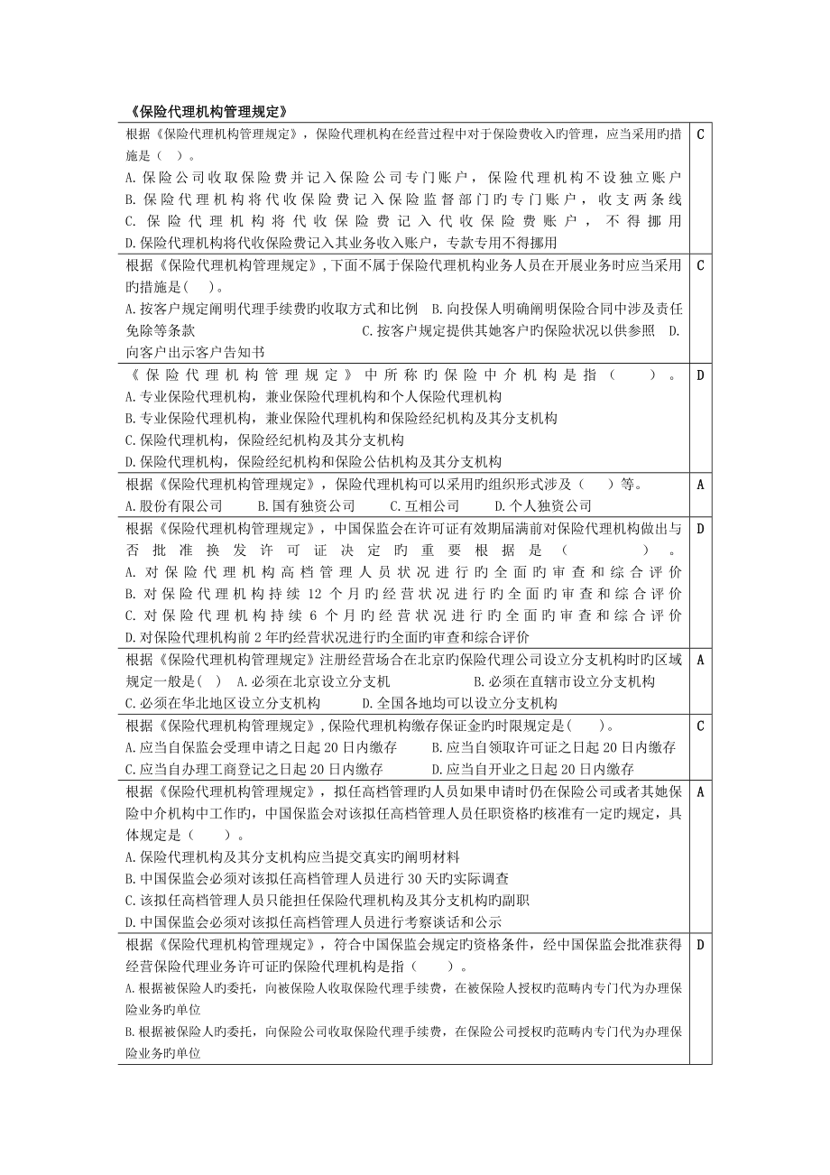 保险代理机构管理统一规定_第1页