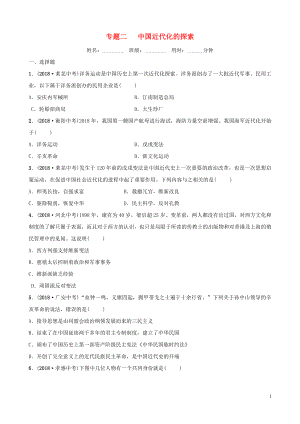 山東省棗莊市2019年中考?xì)v史專題復(fù)習(xí) 專題二 中國近代化的探索練習(xí)