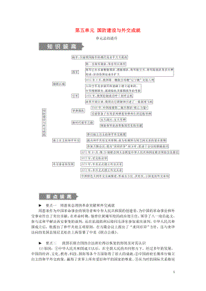 2018-2019學(xué)年八年級(jí)歷史下冊(cè) 第五單元 國(guó)防建設(shè)與外交成就單元總結(jié)提升練習(xí) 新人教版