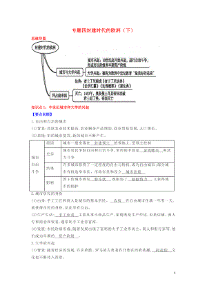 2018-2019學(xué)年九年級歷史上學(xué)期期末考試備考復(fù)習(xí) 專題四 封建時代的歐洲（下）（第三單元 封建時代的歐洲 第9、10課）試題（含解析） 新人教版