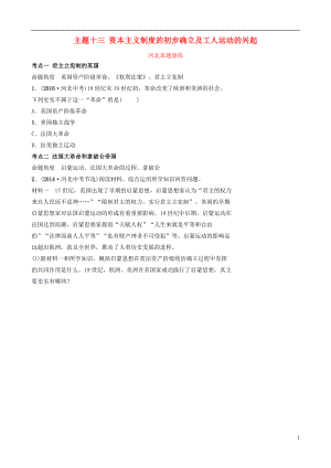 河北省2019年中考?xì)v史一輪復(fù)習(xí) 世界史 主題十三 資本主義制度的初步確立及工人運(yùn)動(dòng)的興起真題演練 新人教版