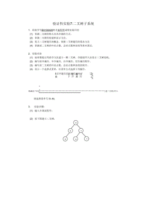 验证性实验7：二叉树子系统