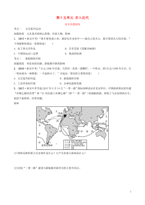 山東省泰安市2019年中考?xì)v史一輪復(fù)習(xí) 第十五單元 步入近代真題演練