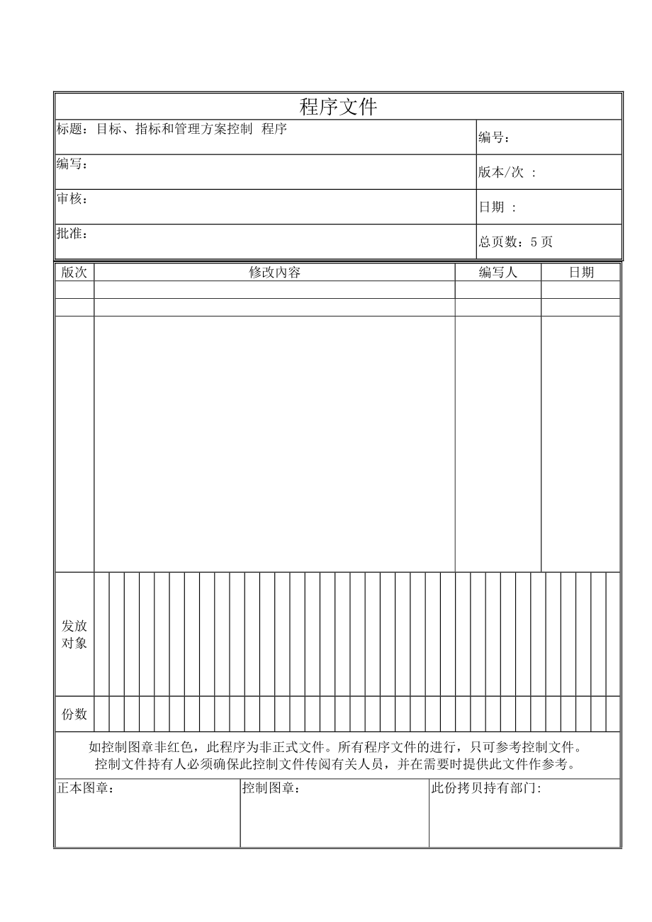 目标、指标和管理方案控制程序_第1页