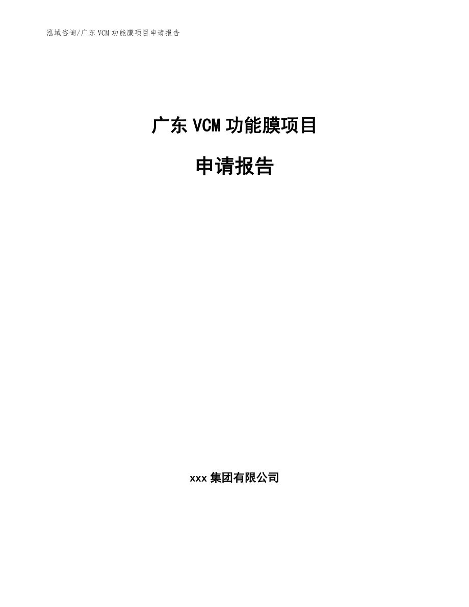 广东VCM功能膜项目申请报告（范文模板）_第1页