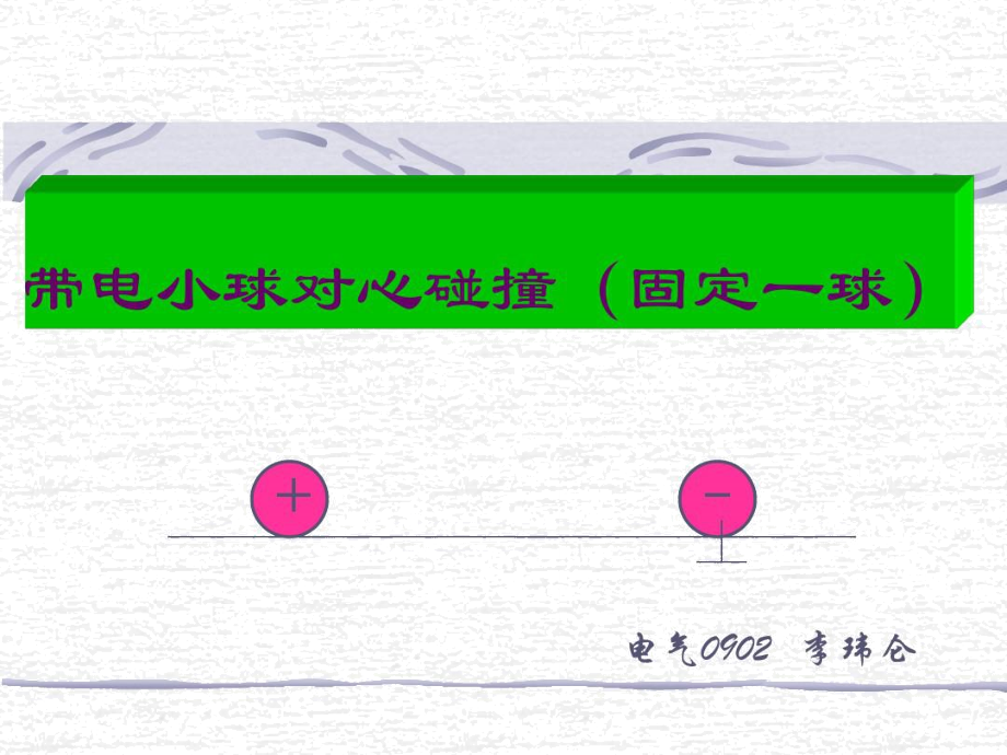 带电小球对心碰撞固定一球_第1页