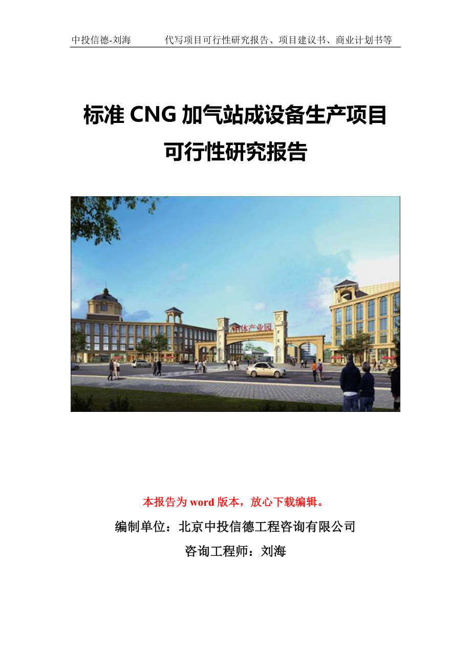 标准CNG加气站成设备生产项目可行性研究报告模版备案审批_第1页
