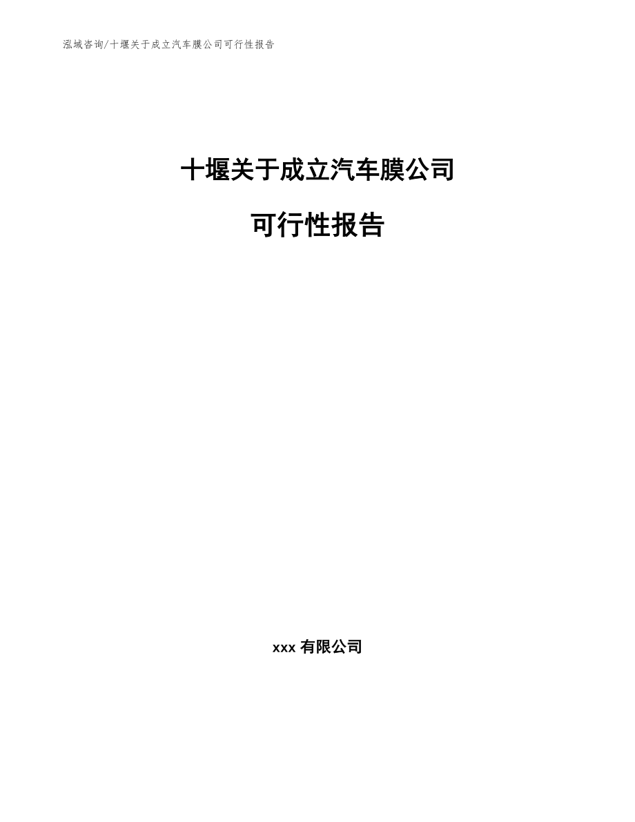 十堰关于成立汽车膜公司可行性报告（参考模板）_第1页