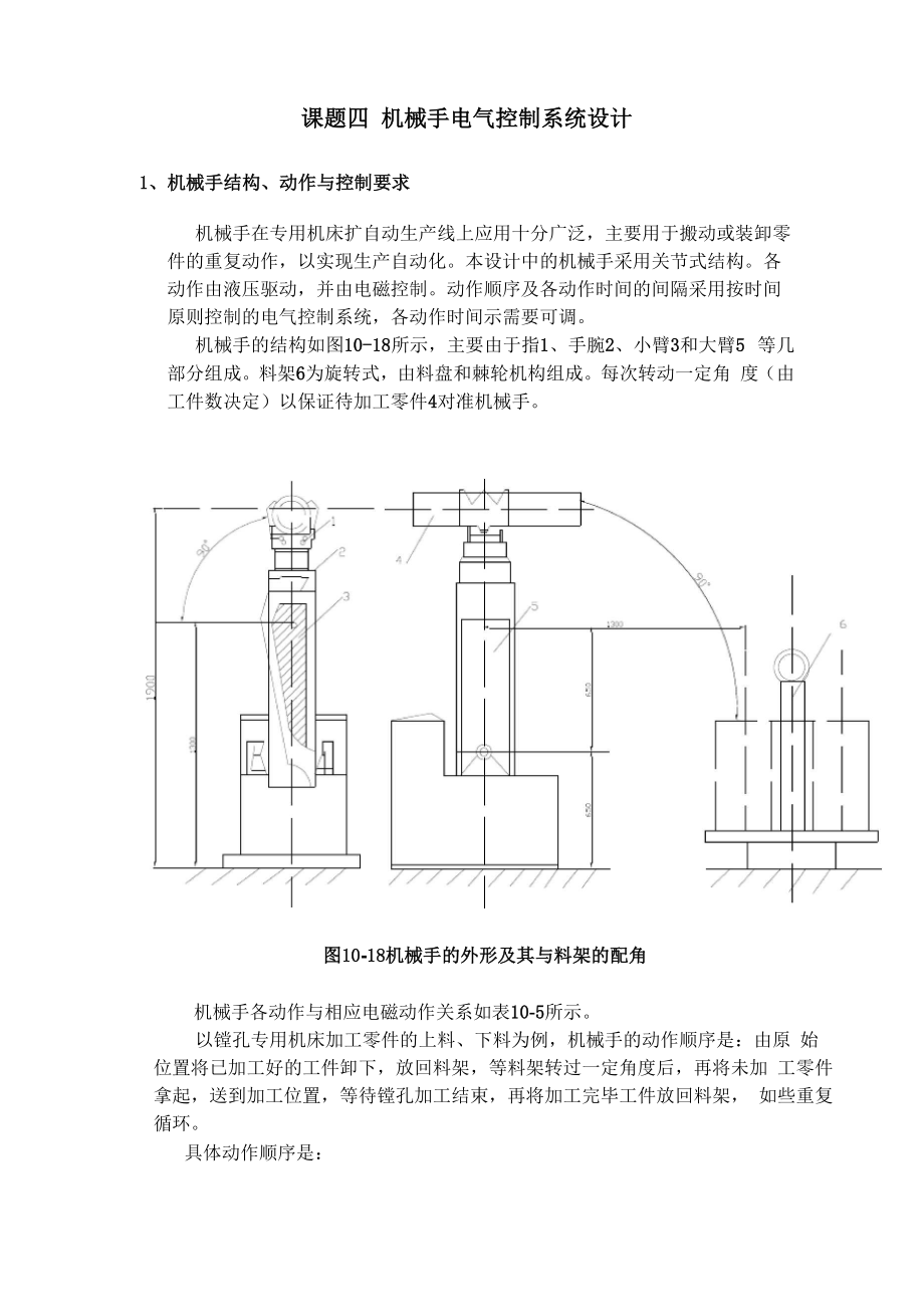 課題四機械手電氣控制系統(tǒng)設(shè)計_第1頁