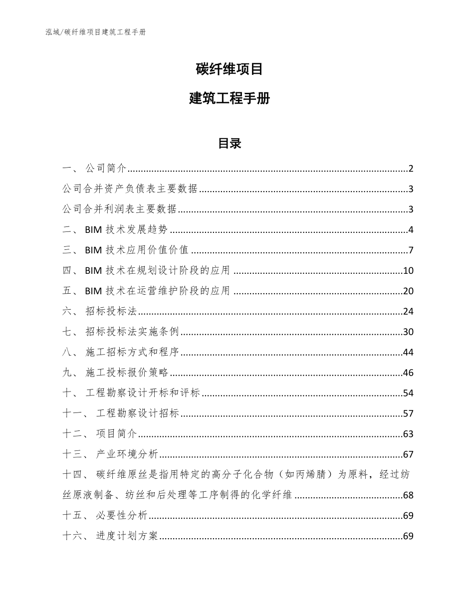 碳纤维项目建筑工程手册_第1页