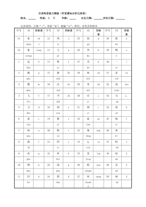 构音功能评估表(50个词)(共6页)