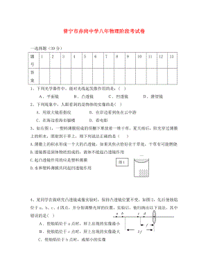 广东省普宁市赤岗中学八年物理阶段考试卷人教新课标版