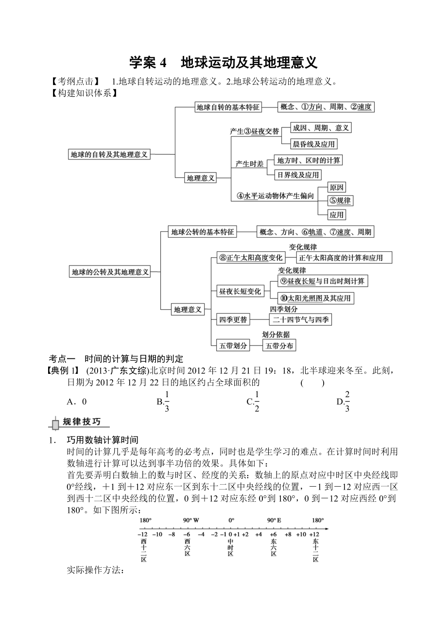 學(xué)案4 地球運(yùn)動(dòng)及其地理意義_第1頁(yè)