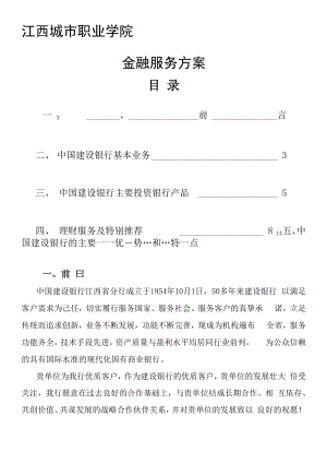 金融服務(wù)方案 范本